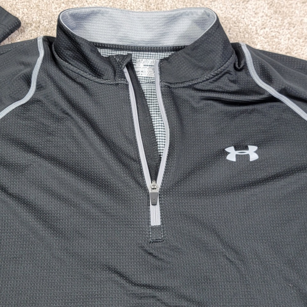 Under Armour ColdGear Mens 2XL Black Fitted Quarter Zip Long Sleeve Pullover
